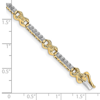 14k Two-tone Natural Diamond Bracelet
