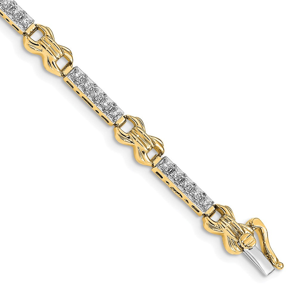 14k Two-tone Natural Diamond Bracelet