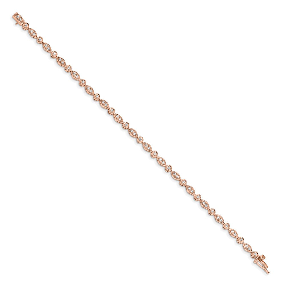 14k Rose Gold Natural Diamond Bracelet