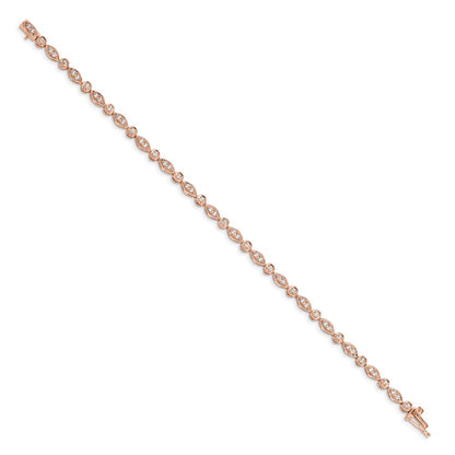 14k Rose Gold Natural Diamond Bracelet