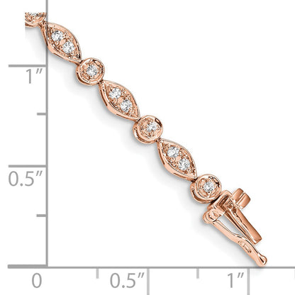14k Rose Gold Natural Diamond Bracelet