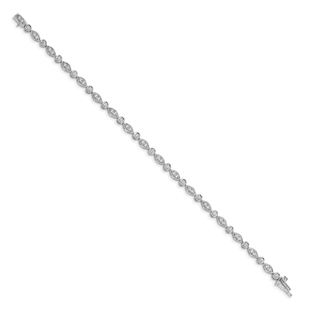 14k White Gold Natural Diamond Bracelet