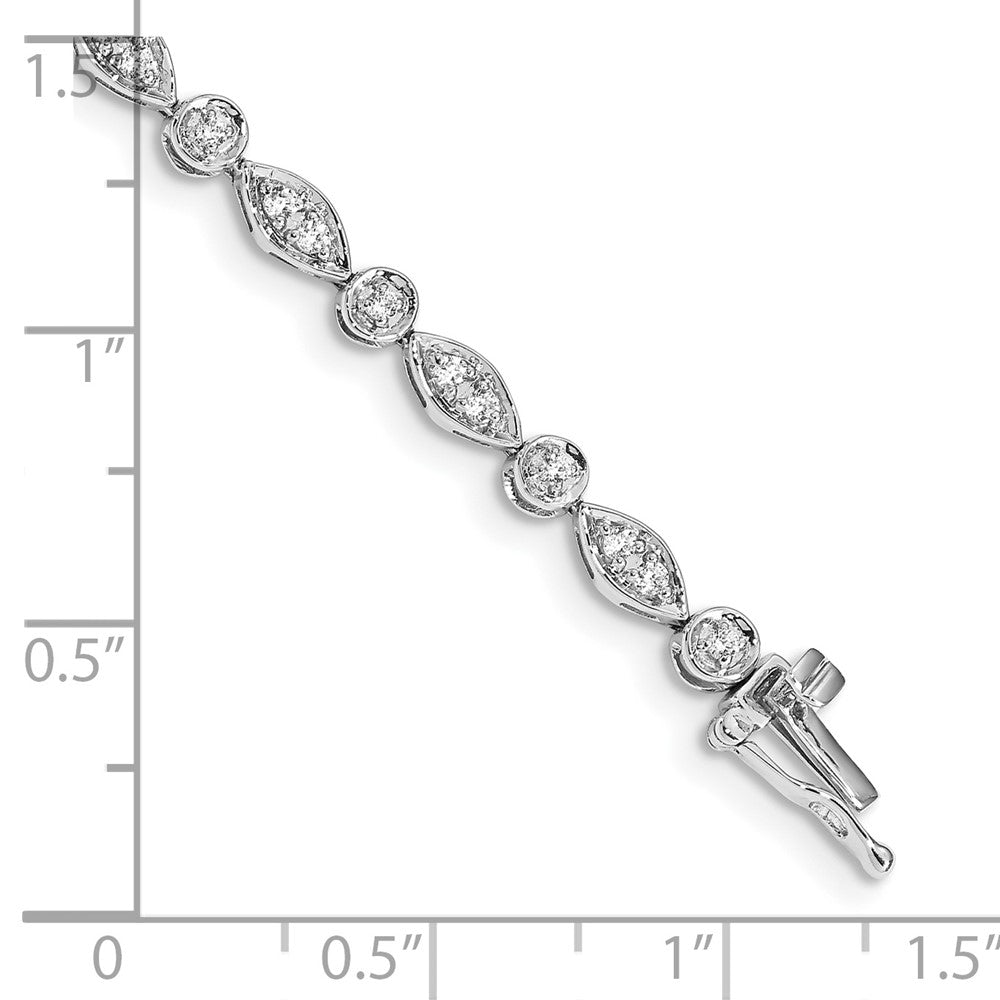 14k White Gold Natural Diamond Bracelet