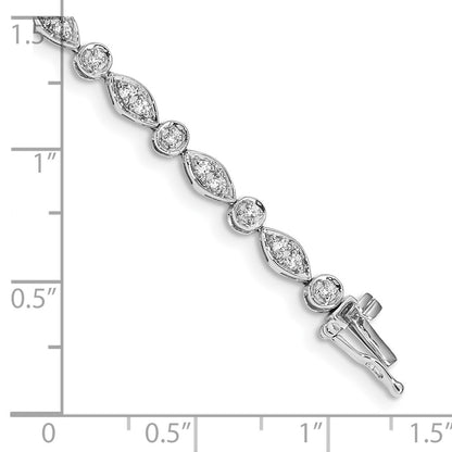 14k White Gold Natural Diamond Bracelet