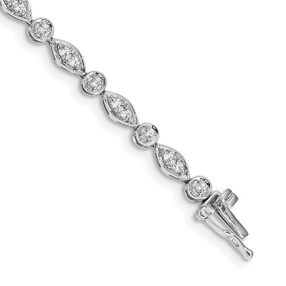 14k White Gold Natural Diamond Bracelet