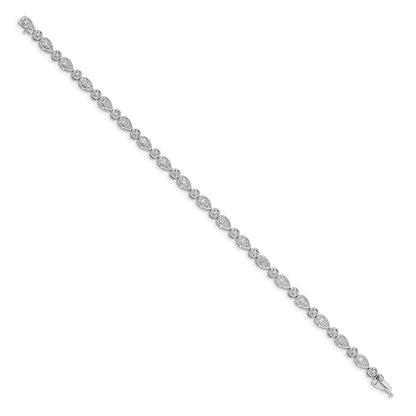 14k White Gold Natural Diamond Bracelet