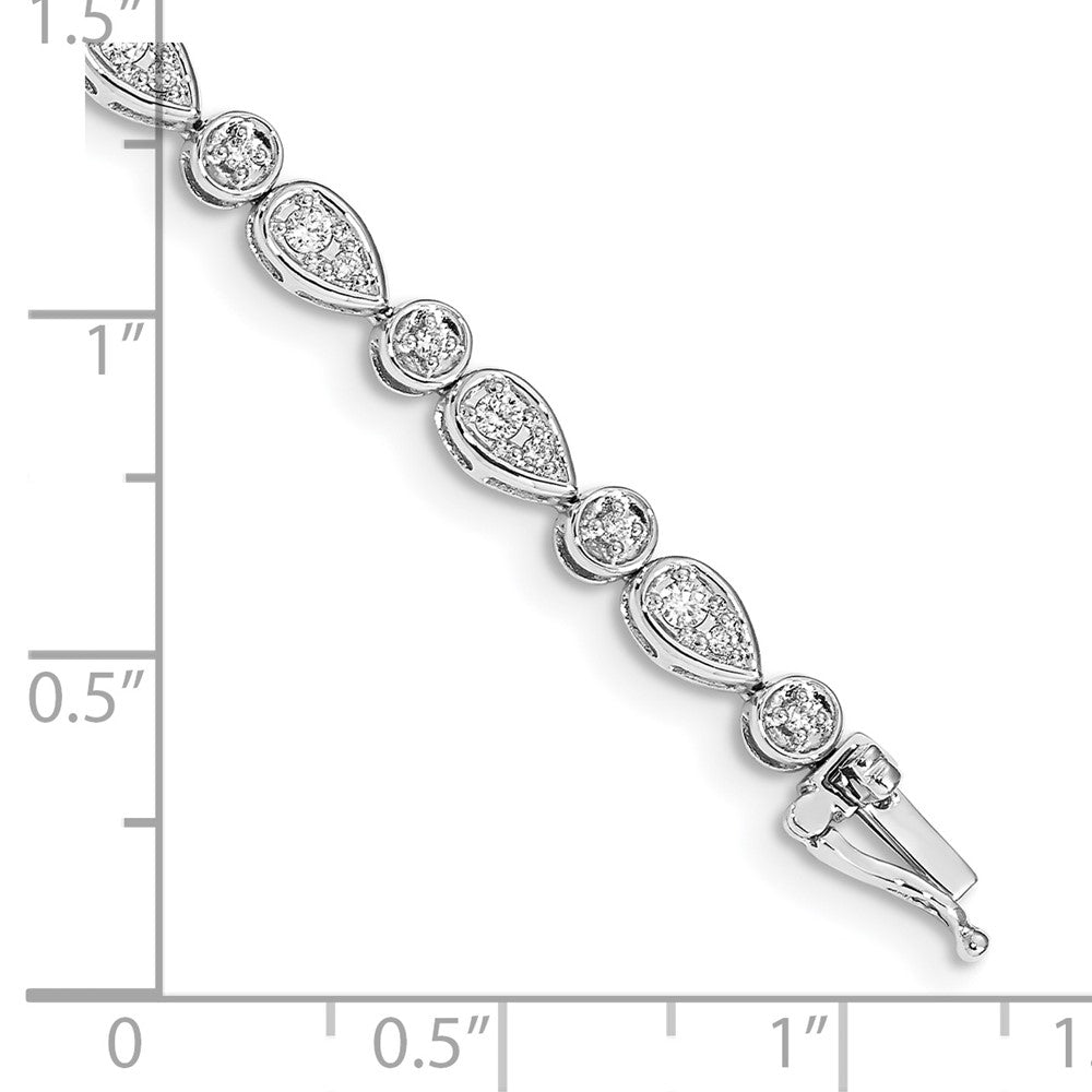 14k White Gold Natural Diamond Bracelet