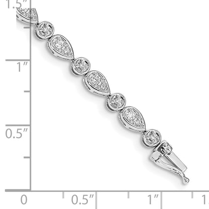 14k White Gold Natural Diamond Bracelet