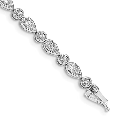 14k White Gold Natural Diamond Bracelet