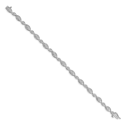 14k White Gold Natural Diamond Bracelet