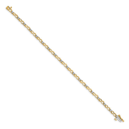 14k Yellow Gold Natural Diamond Figure 8 Link Bracelet