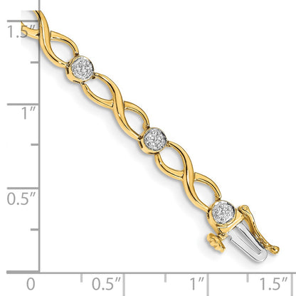 14k Yellow Gold Natural Diamond Infinity Bracelet
