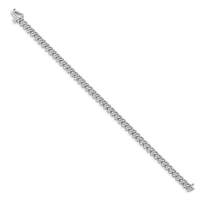 14k White Gold Natural Diamond Bracelet