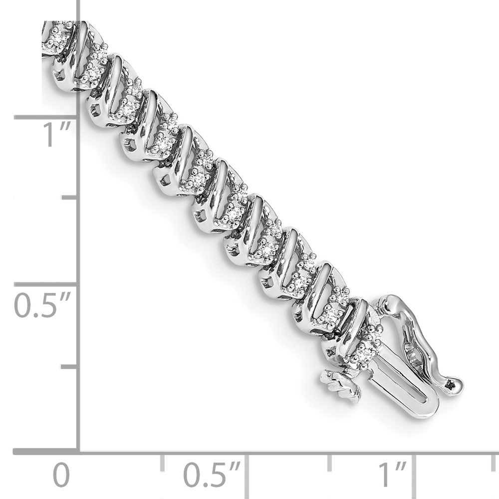 14k White Gold Natural Diamond Bracelet