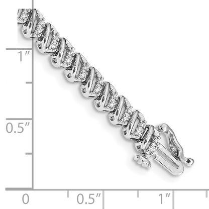 14k White Gold Natural Diamond Bracelet