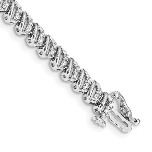 14k White Gold Natural Diamond Bracelet
