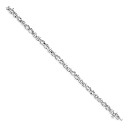 14k White Gold Natural Diamond Infinity Bracelet