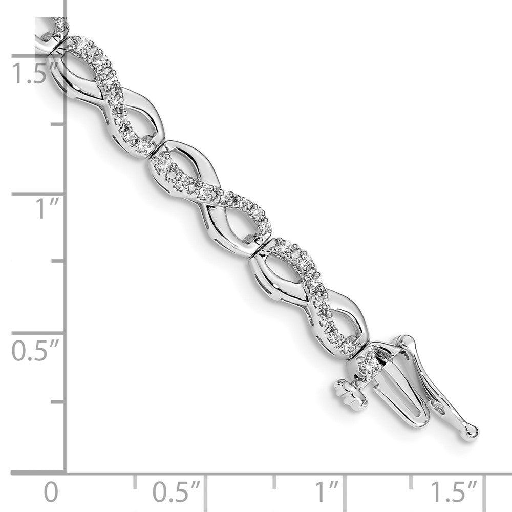 14k White Gold Natural Diamond Infinity Bracelet