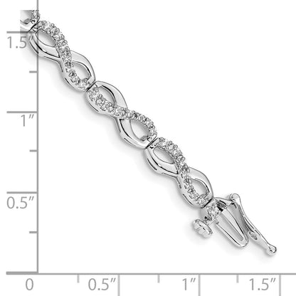 14k White Gold Natural Diamond Infinity Bracelet