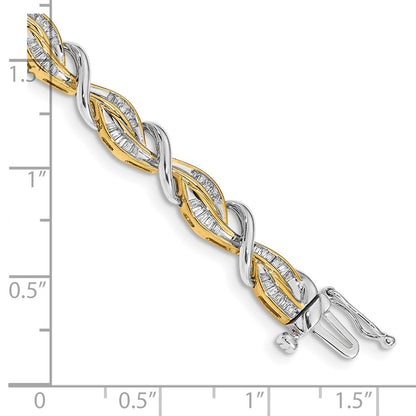 14k Two-tone Natural Diamond Bracelet