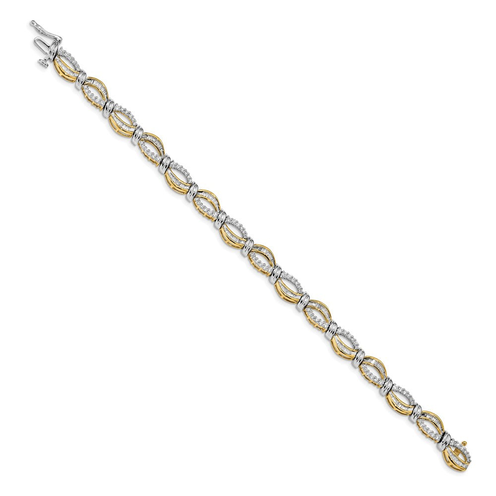 14k Two-tone Natural Diamond Bracelet