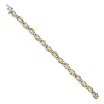 14k Two-tone Natural Diamond Bracelet