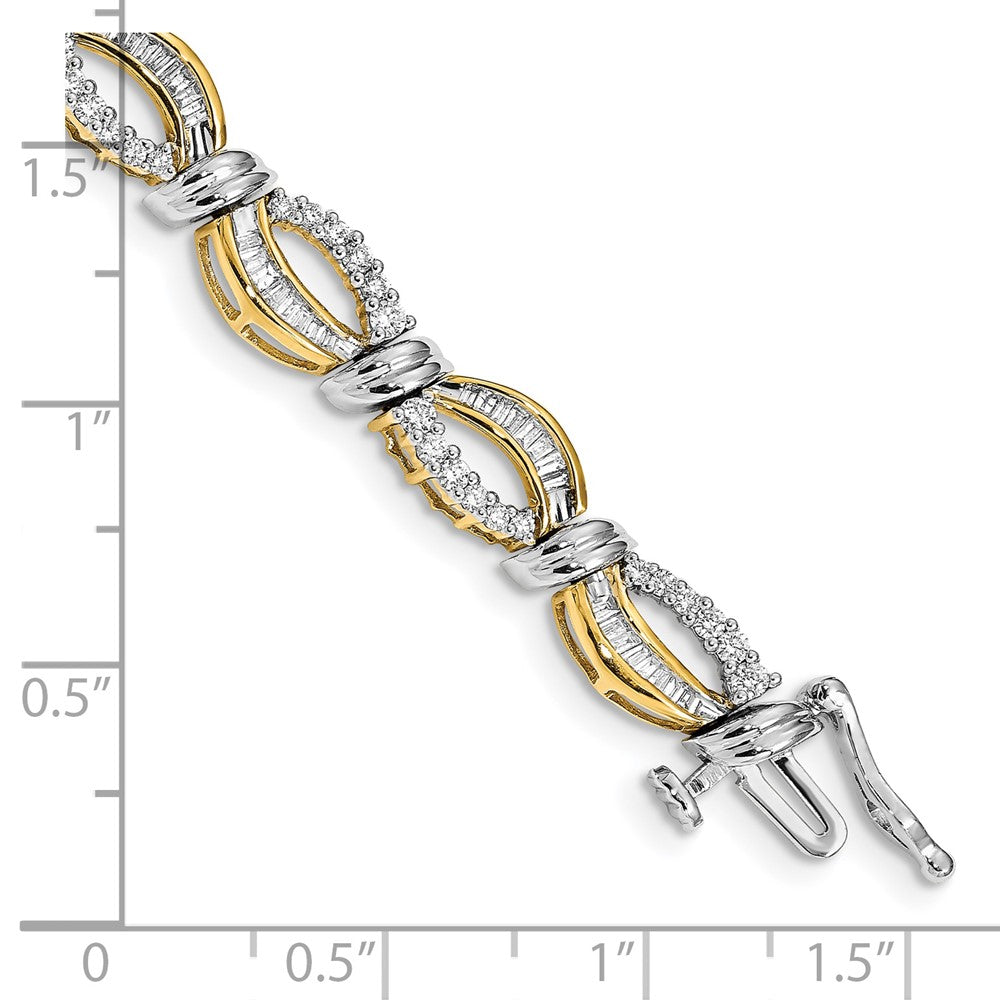 14k Two-tone Natural Diamond Bracelet