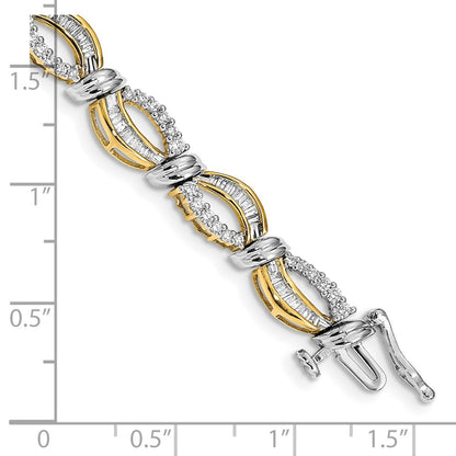 14k Two-tone Natural Diamond Bracelet