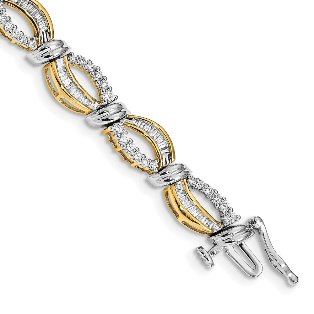 14k Two-tone Natural Diamond Bracelet