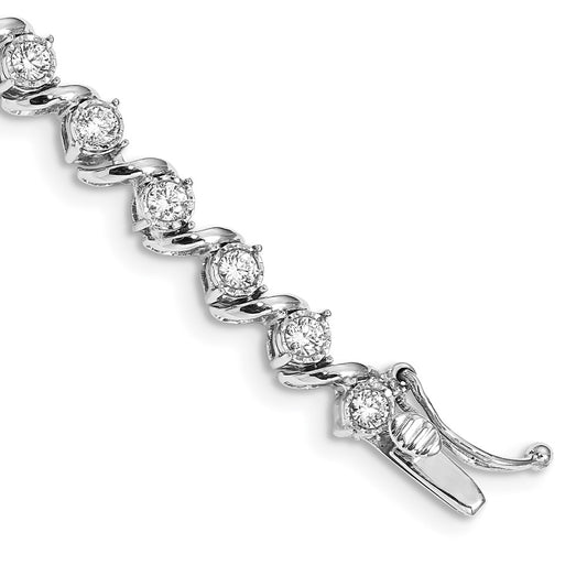 14k White Gold Natural Diamond Bracelet