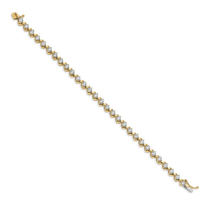 14k Yellow Gold Natural Diamond Bracelet
