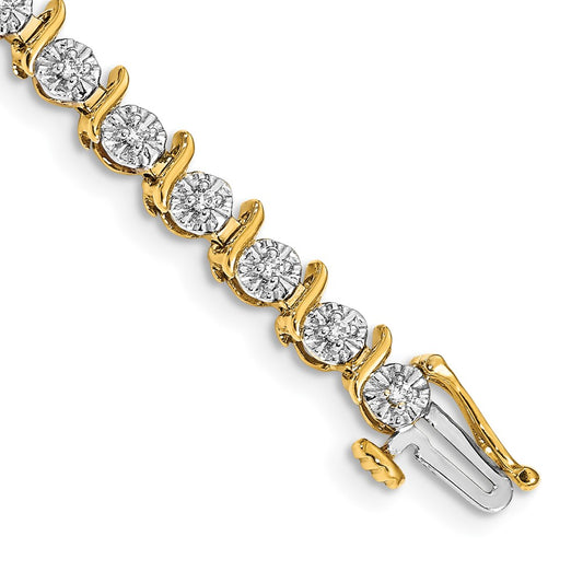 14k Yellow Gold Natural Diamond Bracelet