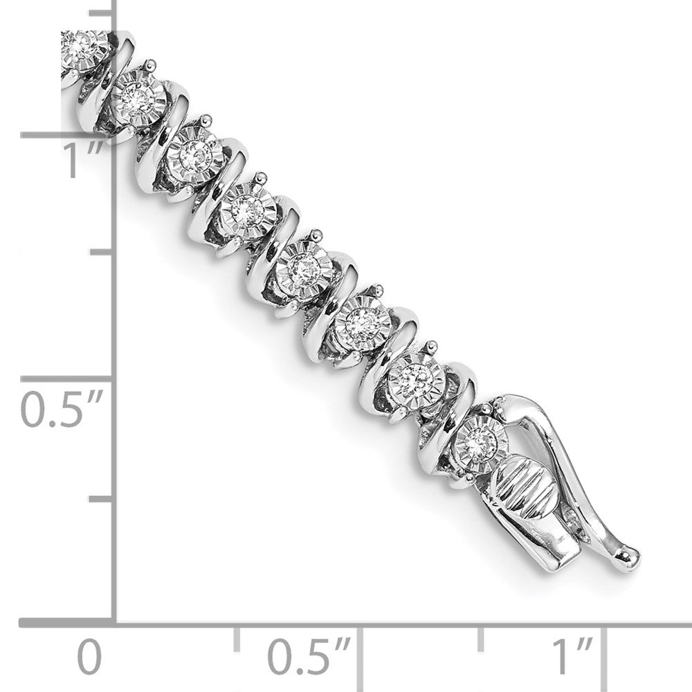 14k White Gold Natural Diamond Bracelet