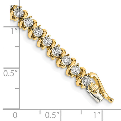 14k Yellow Gold Natural Diamond Bracelet