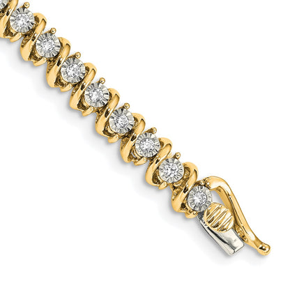 14k Yellow Gold Natural Diamond Bracelet