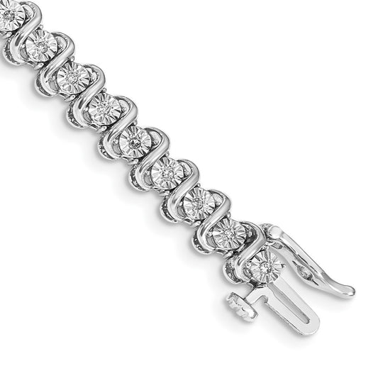 14k White Gold Natural Diamond Bracelet