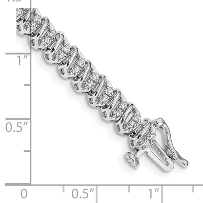 14k White Gold Natural Diamond Fancy Bracelet