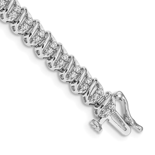 14k White Gold Natural Diamond Fancy Bracelet