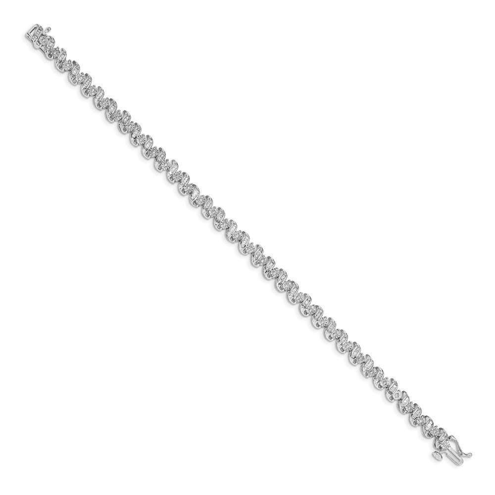 14k White Gold Natural Diamond Bracelet