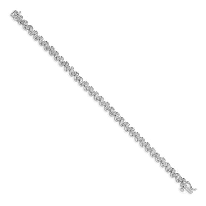 14k White Gold Natural Diamond Bracelet