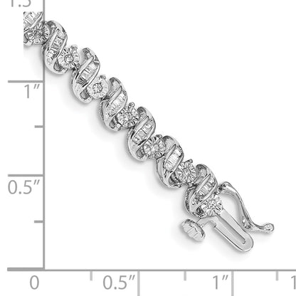 14k White Gold Natural Diamond Bracelet