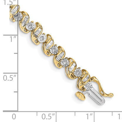14k Yellow Gold Natural Diamond Bracelet