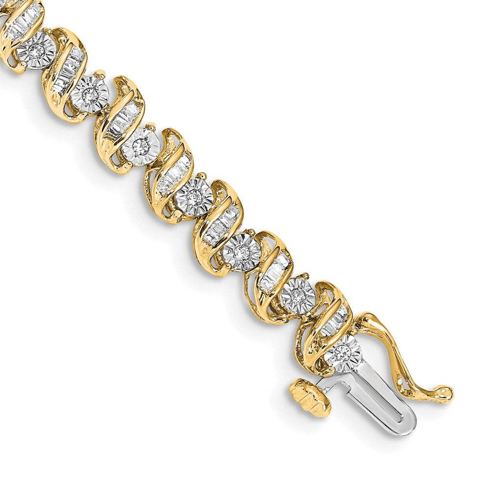 14k Yellow Gold Natural Diamond Bracelet
