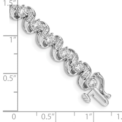 14k White Gold Natural Diamond Bracelet