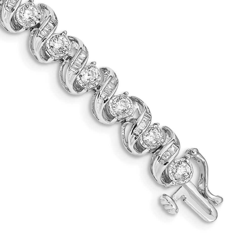 14k White Gold Natural Diamond Bracelet