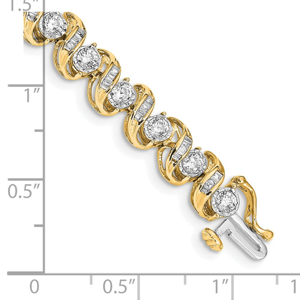 14k Yellow Gold Natural Diamond Bracelet