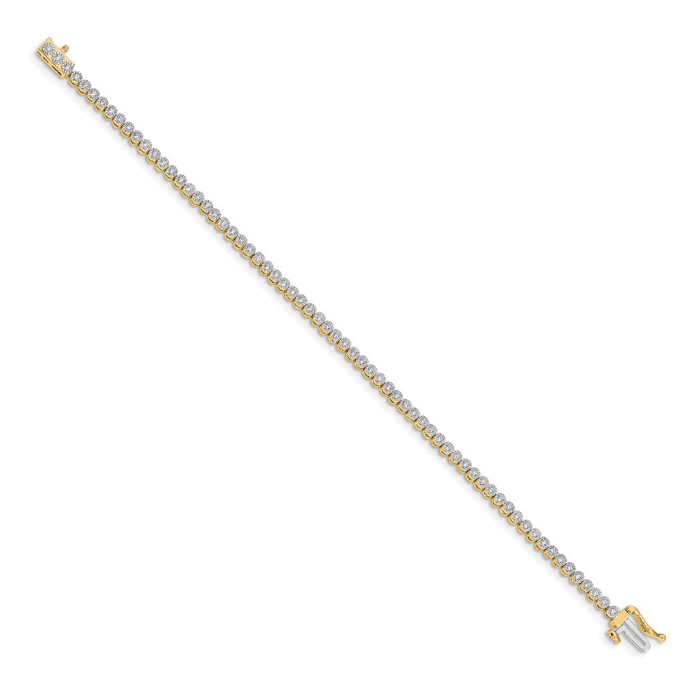 14k Yellow Gold Natural Diamond Tennis Bracelet