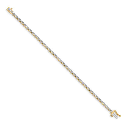 14k Yellow Gold Natural Diamond Tennis Bracelet
