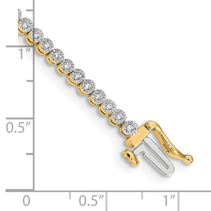 14k Yellow Gold Natural Diamond Tennis Bracelet