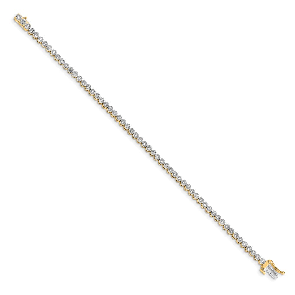 14k Yellow Gold Natural Diamond Tennis Bracelet